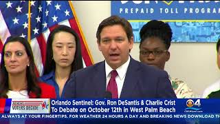 Gov. DeSantis Agrees To One Debate Against Crist