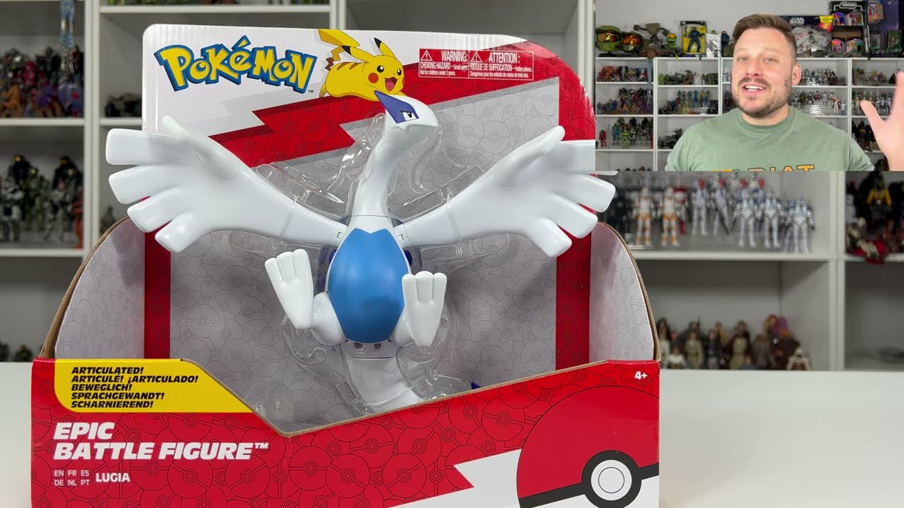  Pokémon Lugia 12-Inch Articulated Epic Battle Figure with  Flight Stand : Toys & Games
