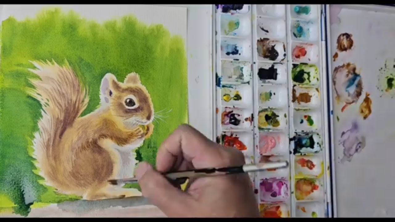 水彩画 原画 栗鼠 水彩画 原画 栗鼠