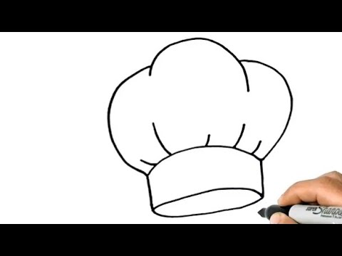 How to draw chef hat easy drawing|||step by step drawing tutorial by ...