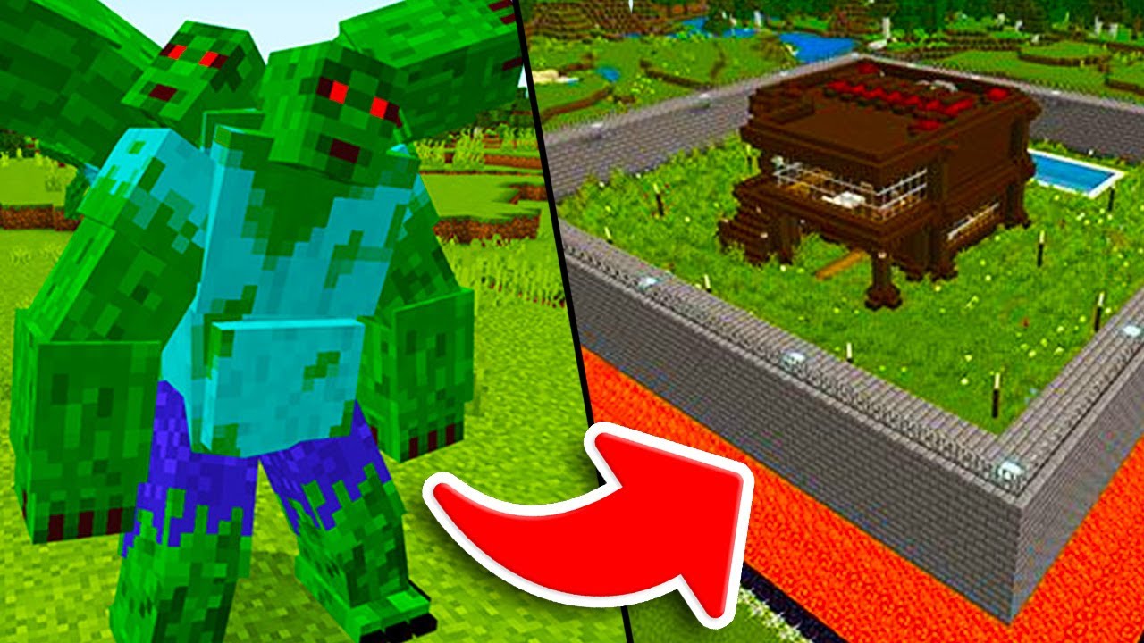 Я выжил после вторжения зомби в особняк в Minecraft!