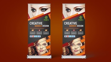 How To Design Creative Roll Up Banner | Photoshop Tutorial