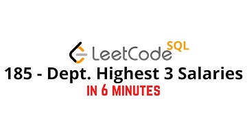 185. Department Top Three Salaries - LeetCode MySQL Solution [HARD]