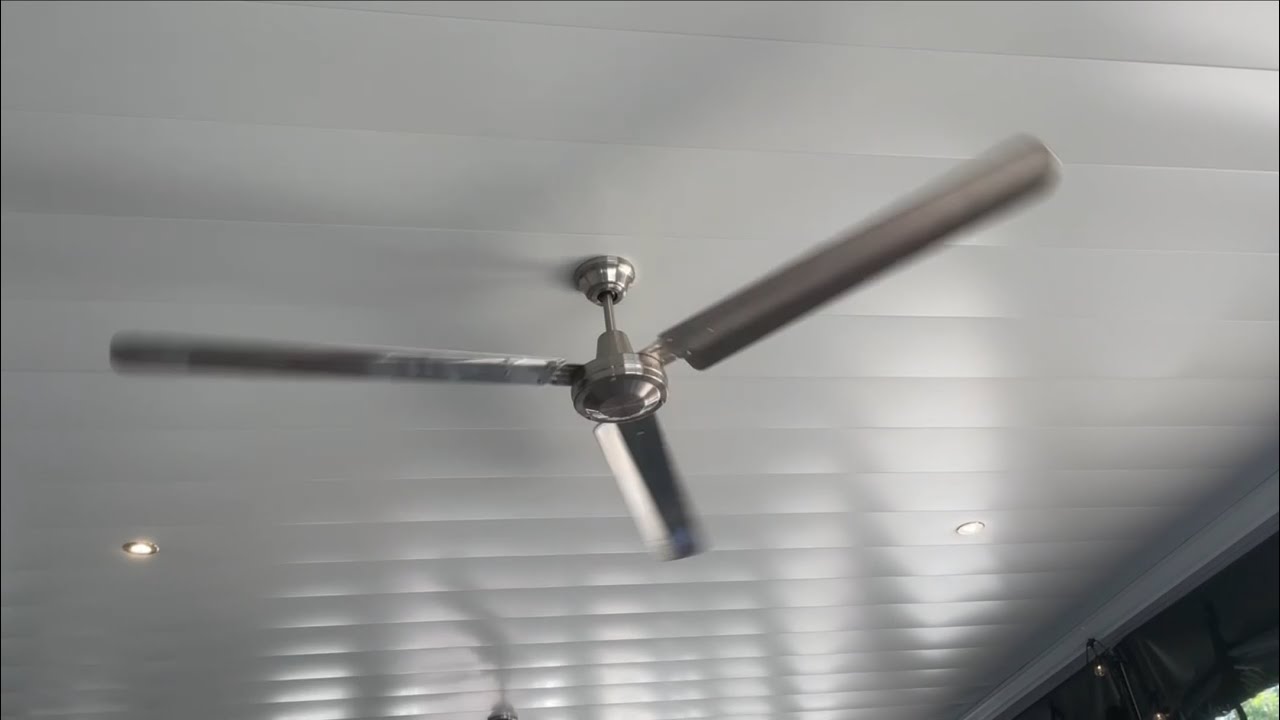 3 72??? Casa Vieja Velocity Industrial Ceiling Fans at a pizza restaurant