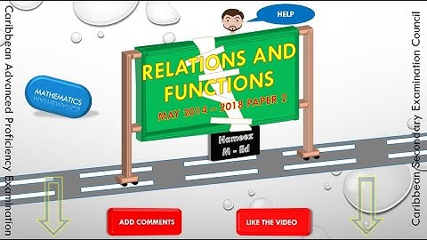 Maths CSEC Relations, Functions and Graphs Section I ~ PPQs May 2014 to 2018