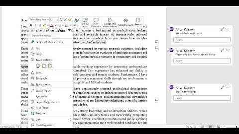 How to add comments to document in Microsoft Word