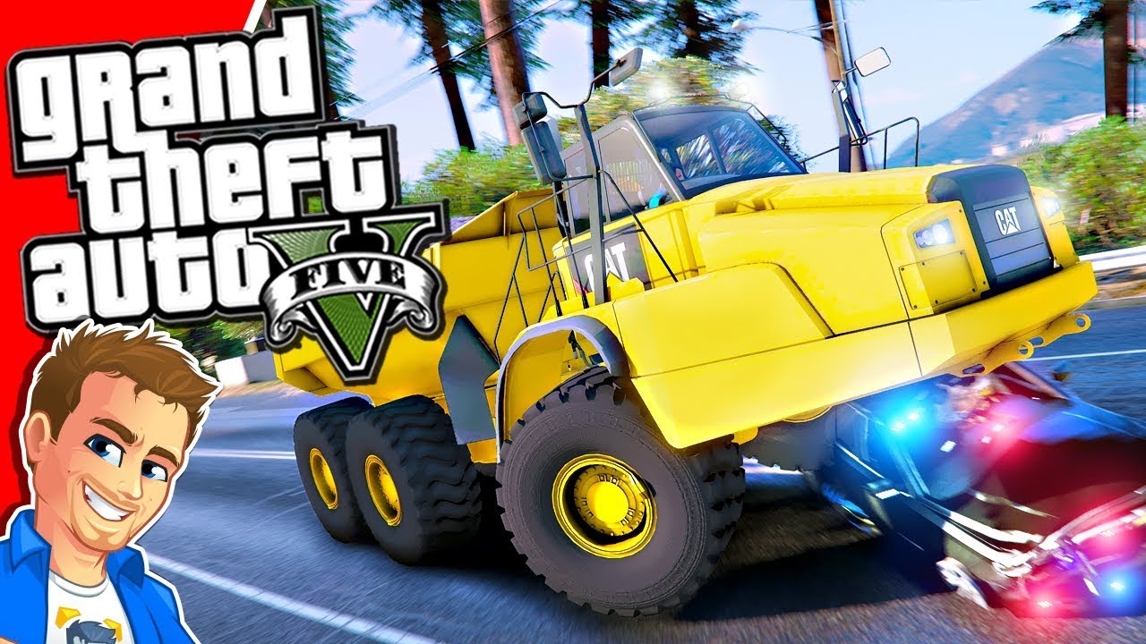 GTA 5 FIVE STAR POLICE CHASE Dump Truck Rampage! YouTube