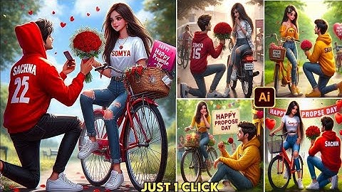 3D Ai Couple Propose day 2024| Couple propose ai photo editing bing imagec creater #viral #trending