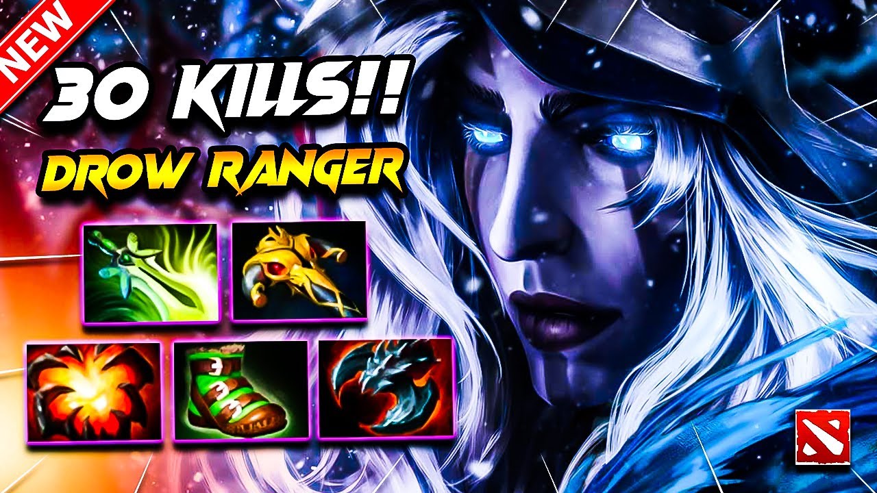 Dota 2 DROW RANGER Gameplay | 30 Kills!! Drow Ranger DOTA 2 Carry Build Gameplay 7.39