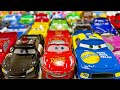【lightning mcqueen toys collection】おもちゃのトミカカーズのライトニング・マックイーン、メーター、サリー、シェリフ、はたらくくるま!