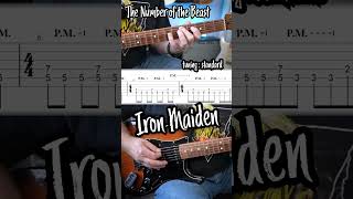 The Number of the Beast Iron Maiden Guitar Riff w/TABS #guitar #guitarcover #shorts