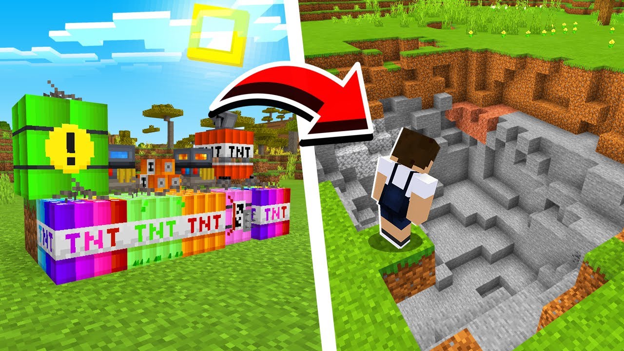 13種類のtnt全種類爆発してみたら世界が崩壊しましたｗ まいくら マインクラフト Youtube