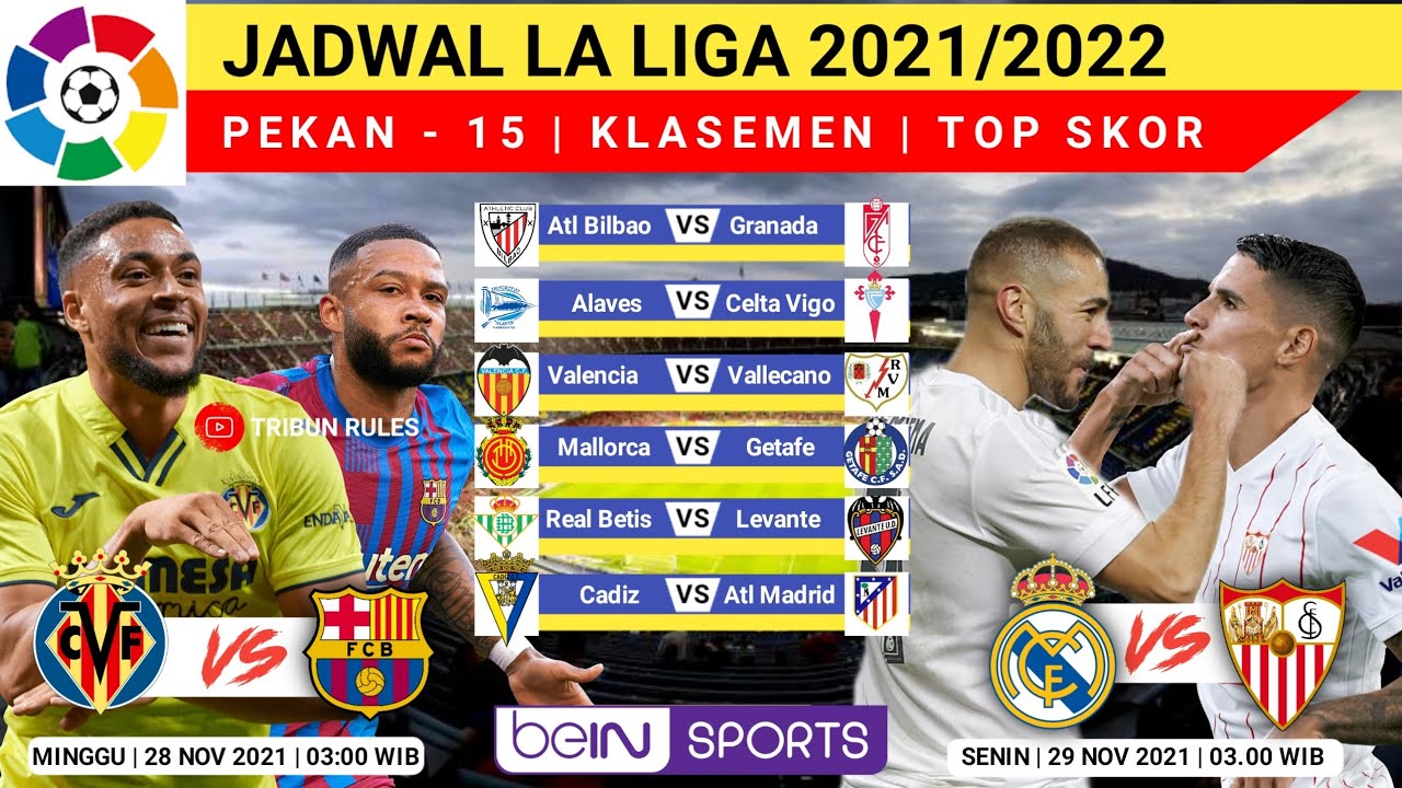 Jadwal La Liga 21 22 Pekan 15 Real Madrid Vs Sevilla Klasemen La Liga 21 Terbaru Youtube