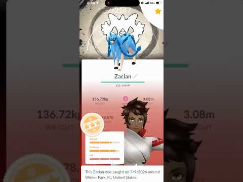 ✨Shiny BACKGROUND Zacian CAUGHT in Pokemon Go!✨ #shorts #pokemon
