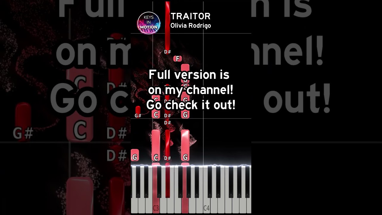 Traitor – Olivia Rodrigo | Emotional Piano Short (Glowing Keys)