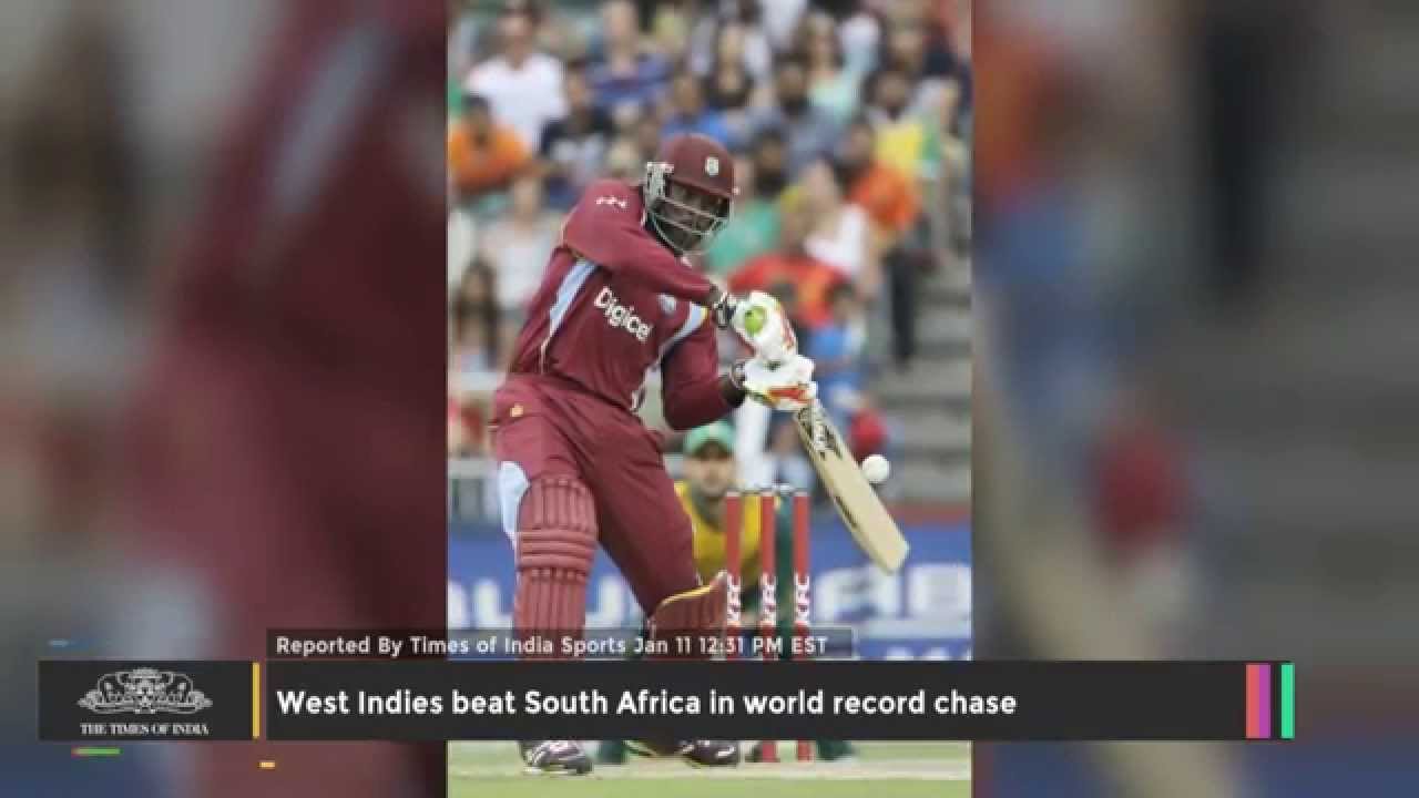 West Indies Beat South Africa in World Record Chase - TOI