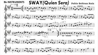 Sway (Quien Sera) Bb Instruments Sheet Music Backing Track Partitura Single Page for Screenshot