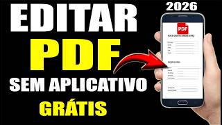Como EDITAR e escrever em PDF no CELULAR Grátis - 2026 (Sem Aplicativo)