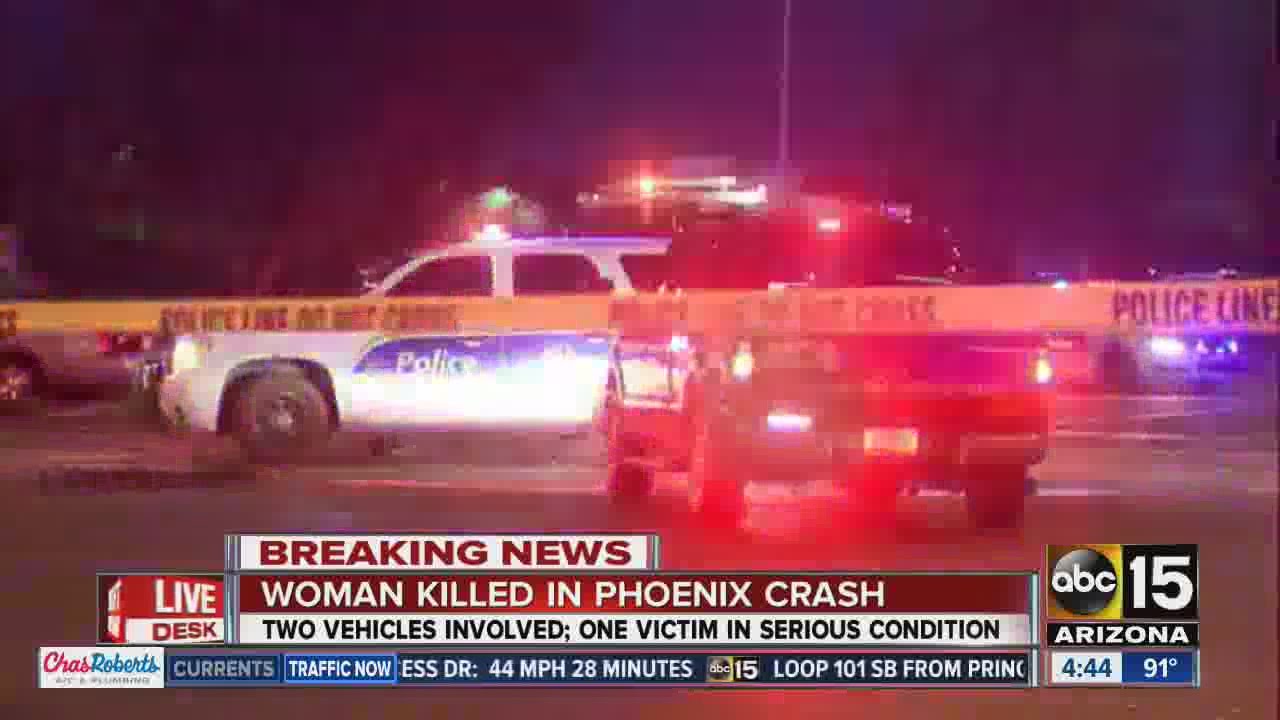Woman killed in north Phoenix crash - YouTube