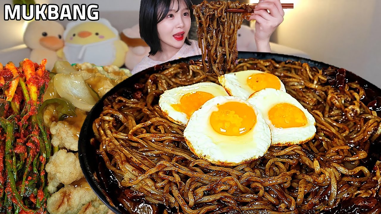 ASMR Паккимчи, чачжанмён и хрустящая свинина