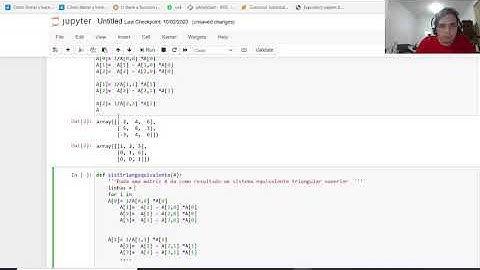Reduzindo a um sistema triangular superior em python 1
