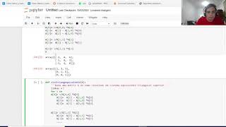 Reduzindo a um sistema triangular superior em python 1