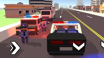 Police force watching over the race track - Blocky Farming and Racing Simulator 4K game play