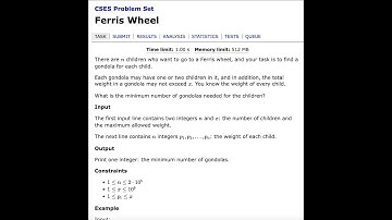 CSES | Sorting and Searching | Ferris Wheel