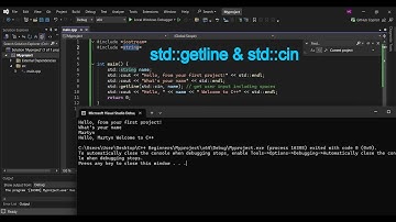 C++ for Beginners(Slow & Simple)Lesson 2: std::getline & std::cin