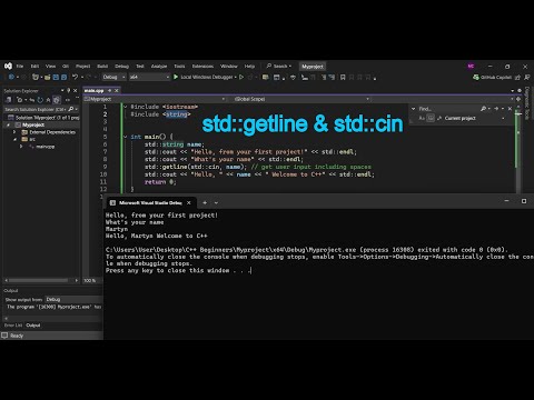 C++ for Beginners(Slow & Simple)Lesson [2]: std::getline & std::cin
