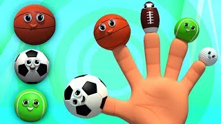 bóng thể thao ngón tay gia đình | vần cho trẻ em | Sports Ball Finger Family