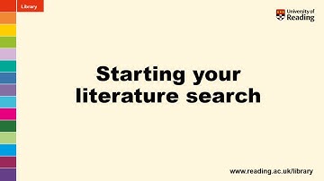 Starting your literature search