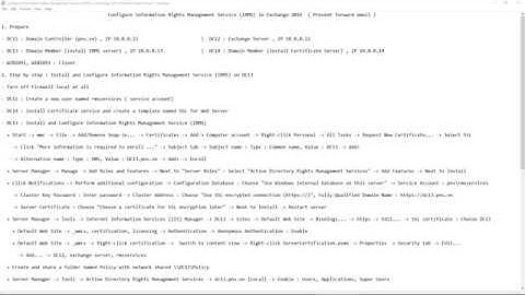 Configure Information Rights Management Service ( IRMS ) in Exchange 2016 ( Prevent forward email )
