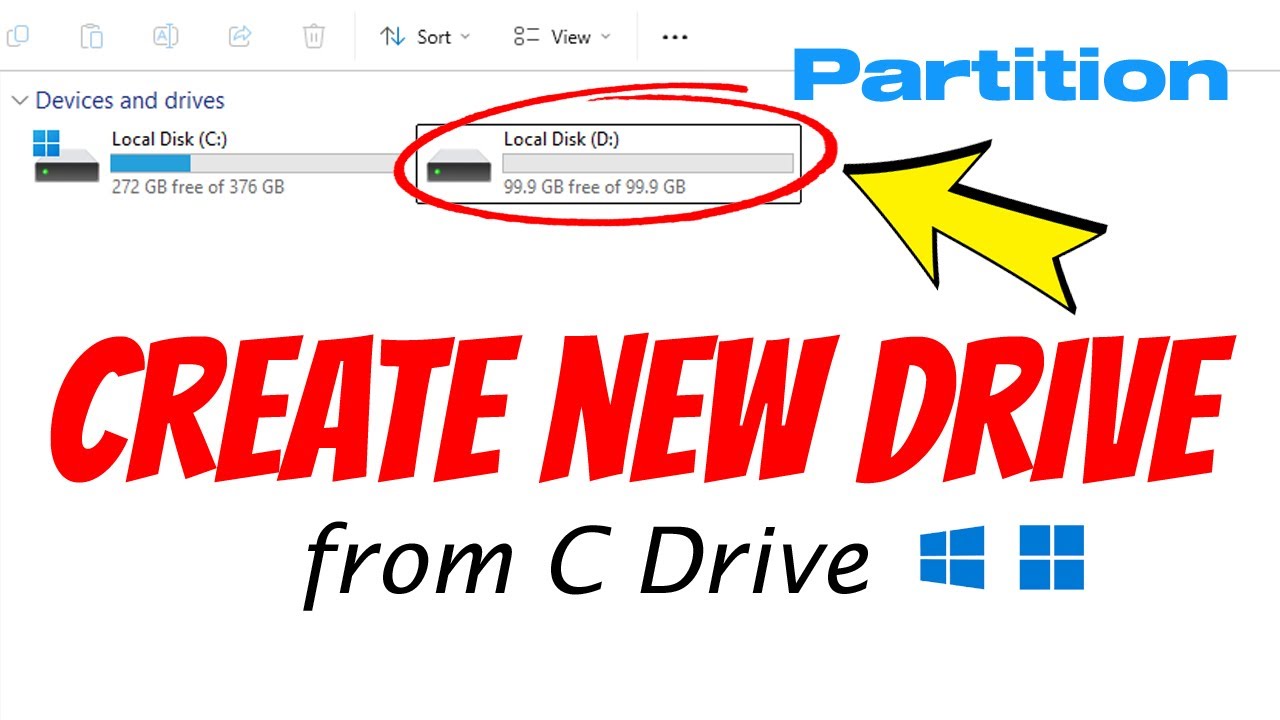 How To Create Partition In Windows 10/ 11 || Create New Drive From C ...