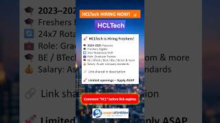 HCLTech is hiring Freshers 🚀