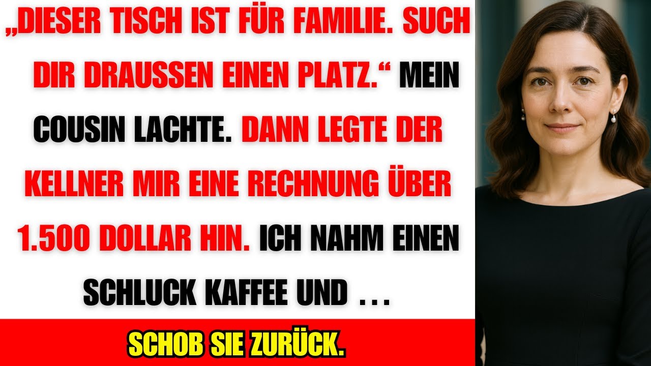 Dieser Tisch ist NUR für Familie! – Doch dann legte der Kellner die 1.500€ Rechnung hin…