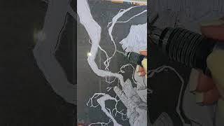 Glowing Zenitsu Acrylic Engraving! (Demon Slayer DIY) - Electric Engraving Pen Art