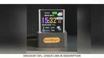 GeekMagic GIFTV Crystal Cube Photo Display Holographic Desktop Smart Weather Station Digital Clock w