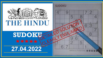 How to Solve 5 Star Hindu  Sudoku Apr 27, 2022 -  Step By Step Solution