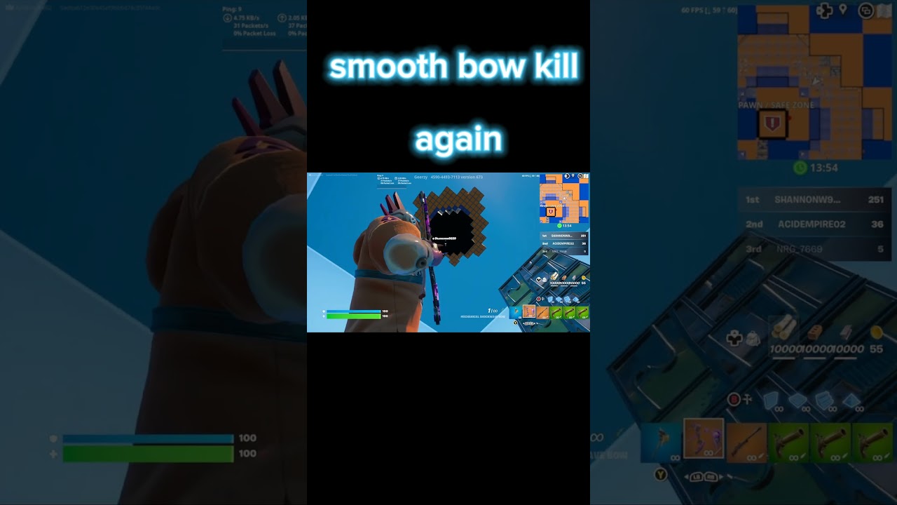 Smooth fortnite bow kill 