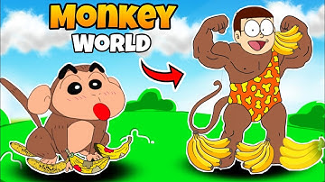 Shinchan And Nobita Going To Eat Monkey World 🤣🤣 | Funny Game |