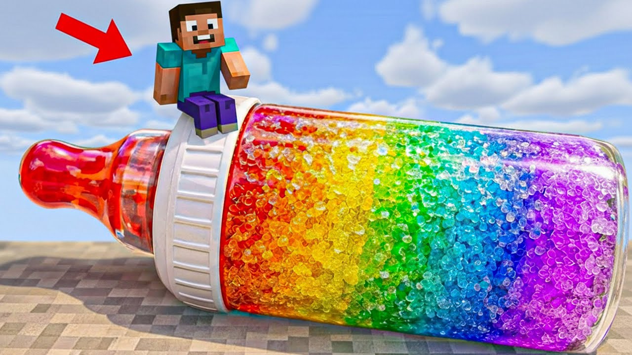 Satisfying Minecraft Physics Simulation with Breaking Rainbow Baby Bottle 😱| ZenBlock Craft