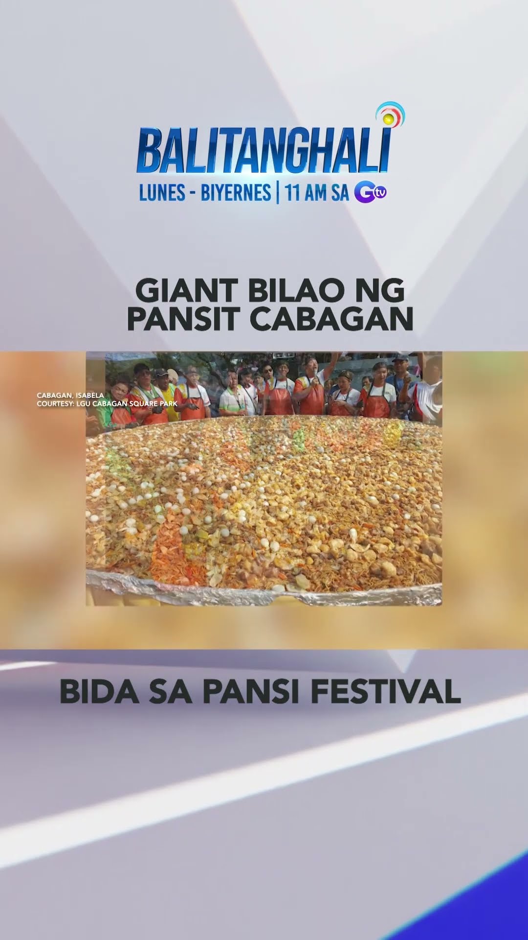 Giant bilao ng pansit cabagan, bida sa selebrasyon ng Pansi Festival #shorts | Balitanghali