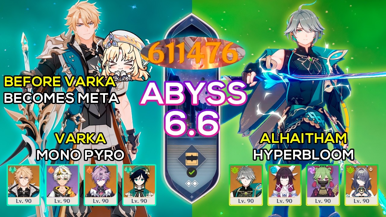 [NEW] C0 Varka Mono Pyro & C0 Alhaitham Hyperbloom | Genshin Impact 6.6 New Spiral Abyss 12