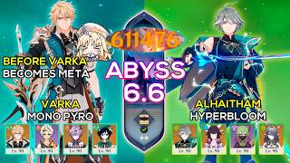 [NEW] C0 Varka Mono Pyro &amp; C0 Alhaitham Hyperbloom | Genshin Impact 6.6 New Spiral Abyss 12
