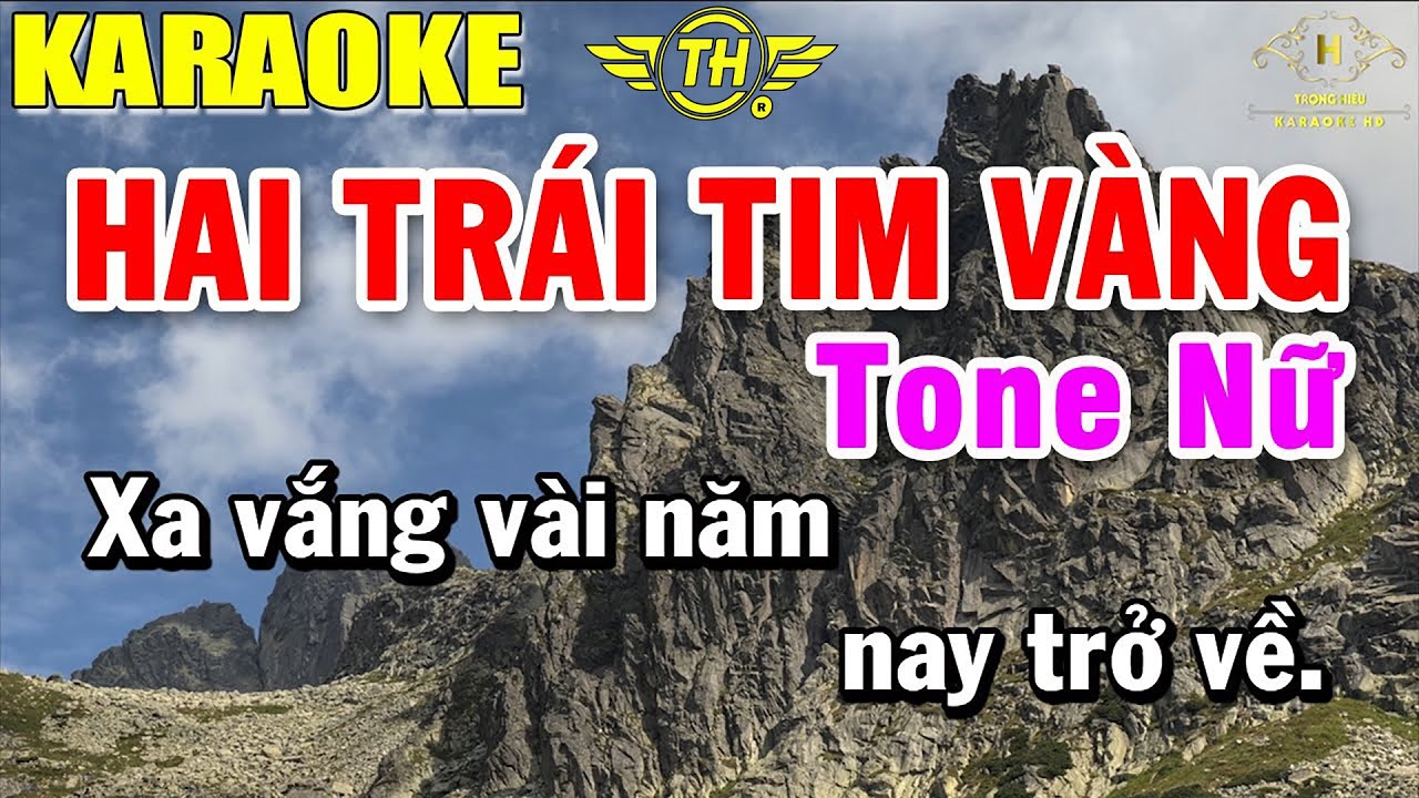 Hai Trái Tim Vàng Karaoke Tone Nữ Nhạc Sống | Beat Mới Dễ Hát Âm Thanh Chuẩn | Trọng Hiếu