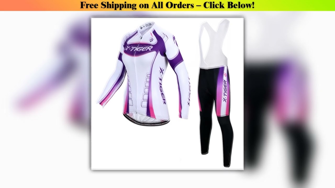 X-Tiger Women Winter Thermal Fleece Cycling Jersey Set Mountain Bike Uniform Long Sleeve Cycling