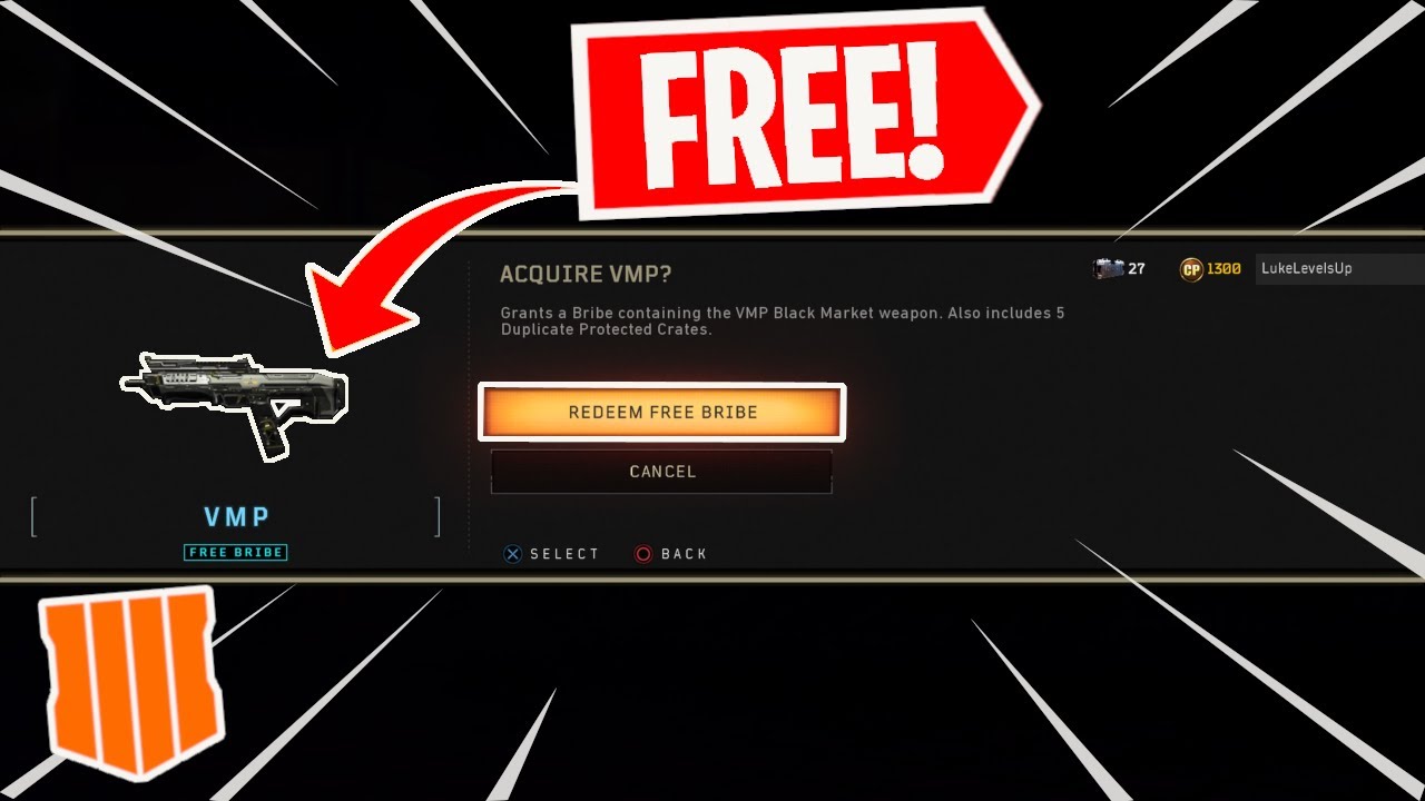 *FREE* WEAPON BRIBE in BO4! CLAIM YOURS NOW! (72 Kill VMP Black Ops 4