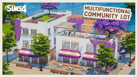 Purple Community Block 💜 Café, Library, Gym, Bar, Nightclub | The Sims 4 Speed Build | No CC