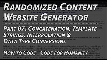 Pt 7:JavaScript Concatenation & Data Type Conversion | Web Development & How to Code Rndm Cnt Gnrtr